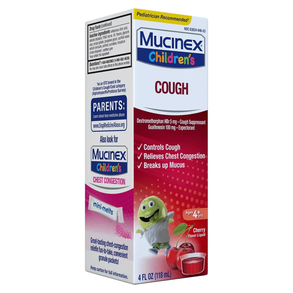 Mucinex Children's CoughLiquid, Cherry, 4 oz - Each - Image 2