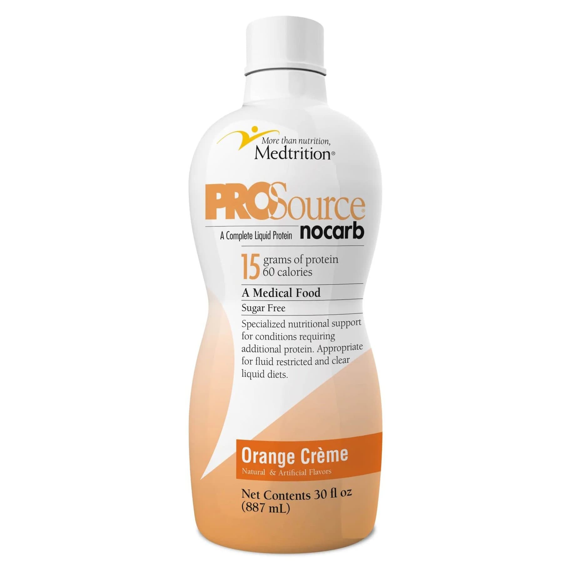 ProSource NoCarb Ready to Use Protein Supplement, Orange Creme, 32 oz - Case of 4 - Image 1