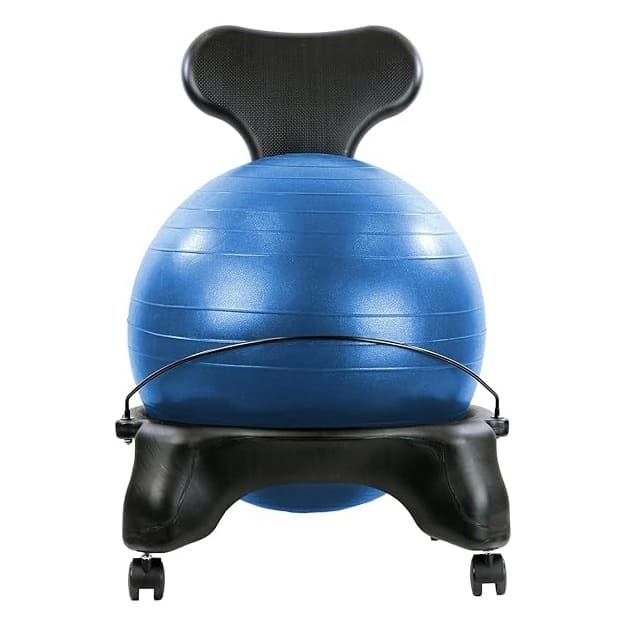 CanDo Plastic Ball Chair, Adult, Blue - Image 1
