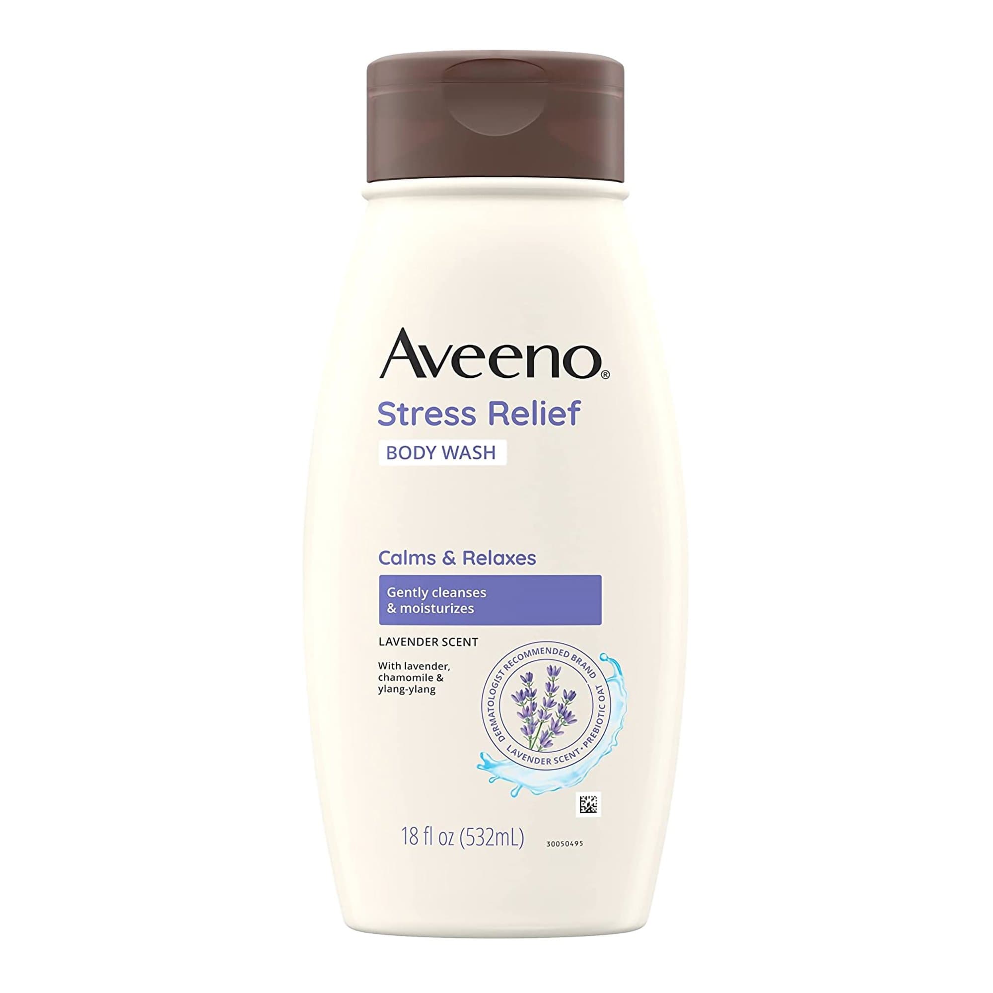 Aveeno Stress Relief Body Wash Liquid Bottle, 18 oz