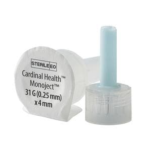 Monoject Standard Pen Needle 31G x 4mm, Light Blue - Box of 100 - Image 1