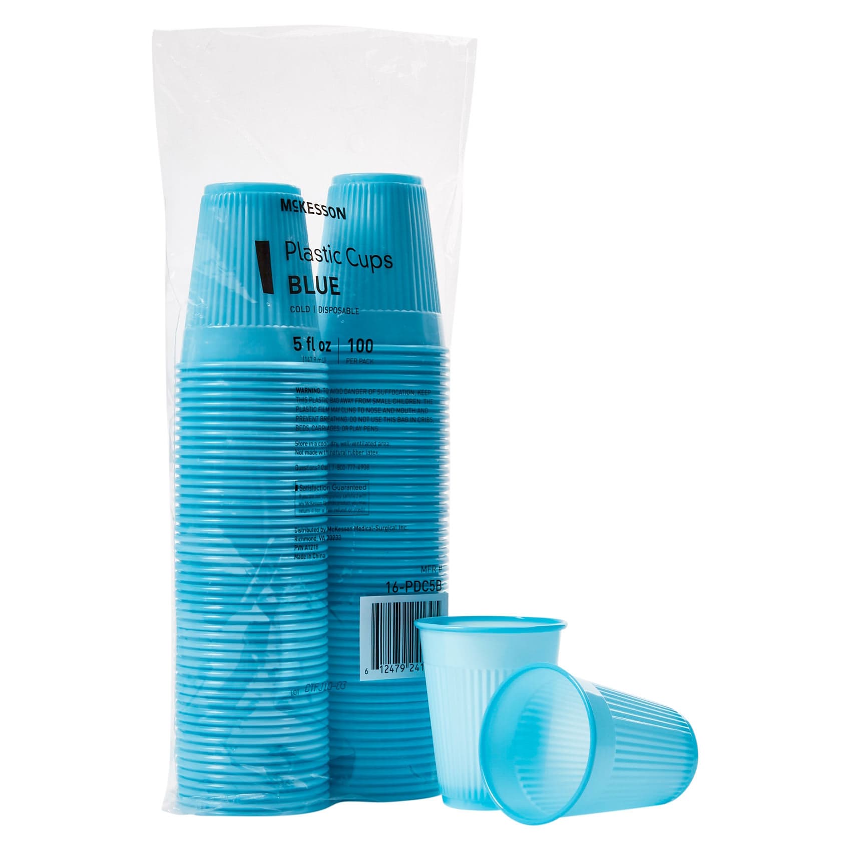 McKesson Drinking Cup Without Handle Cold Disposable, Blue, 5 oz. - Sleeve of 100 - Image 1