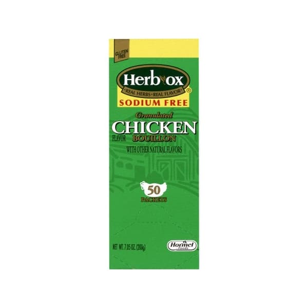 Herb-Ox Sodium Free Instant Broth Liquid, 4 Gram, Chicken Flavor - Box of 50 - Image 1