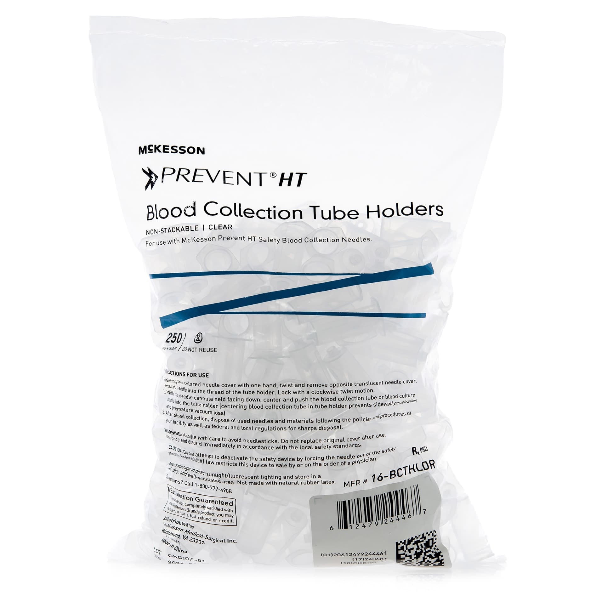 McKesson Prevent HT Blood Collection Tube Holder - Bag of 250 - Image 1