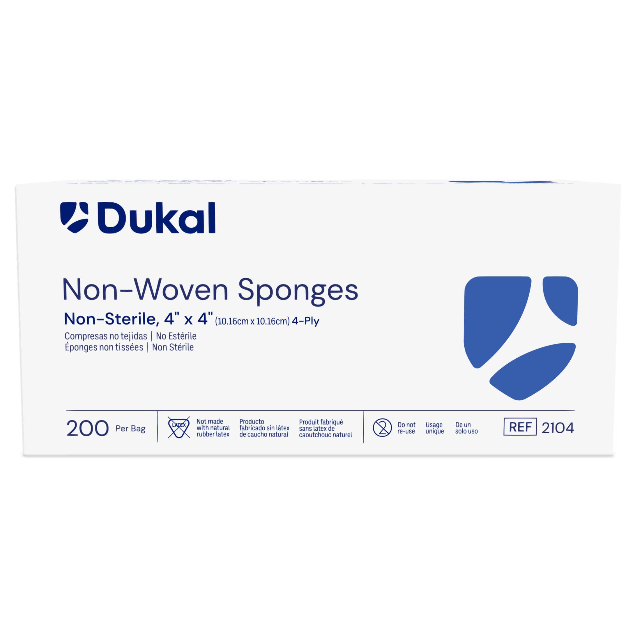 Dukal Clinisorb 4-Ply Square Nonwoven Sponge, 4 x 4 Inch, Non-Sterile - Case of 2000 - Image 1