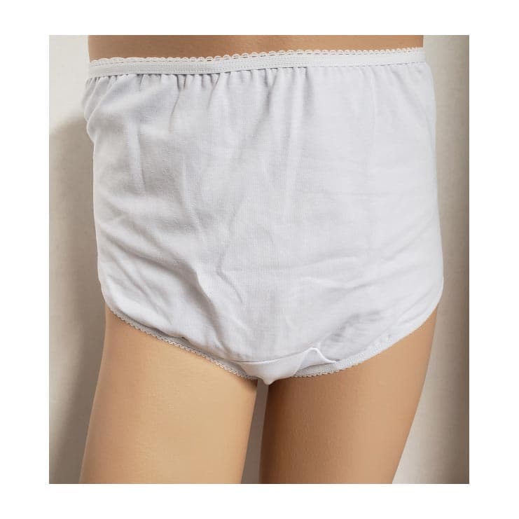 Options Ladies' Basic Brief with Built-in Ostomy Barrier Support, Dual, Small, White - Each - Image 1