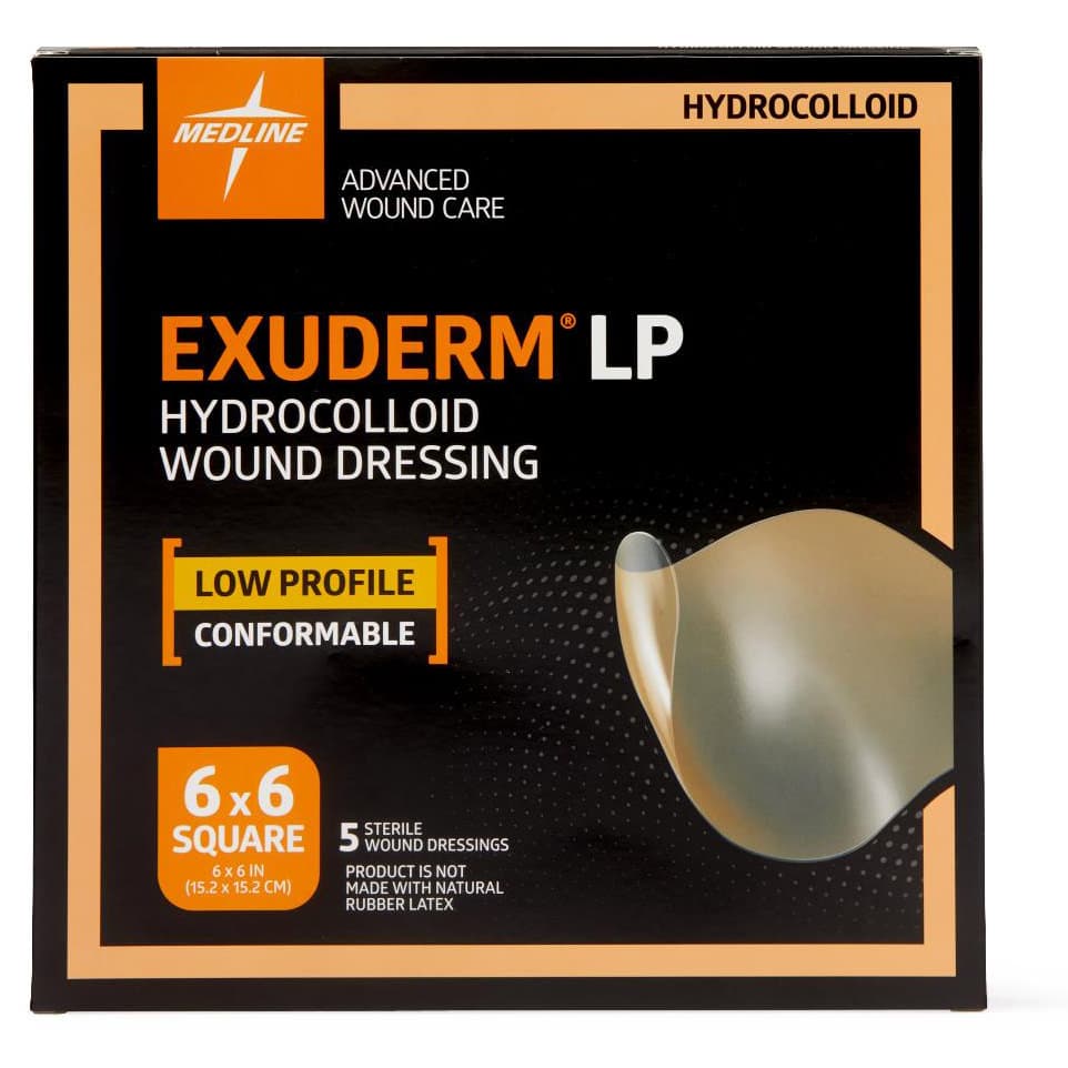 Exuderm LP Hydrocolloid Wound Dressing, Sterile, 6 x 6 Inch - Box of 5 - Image 1