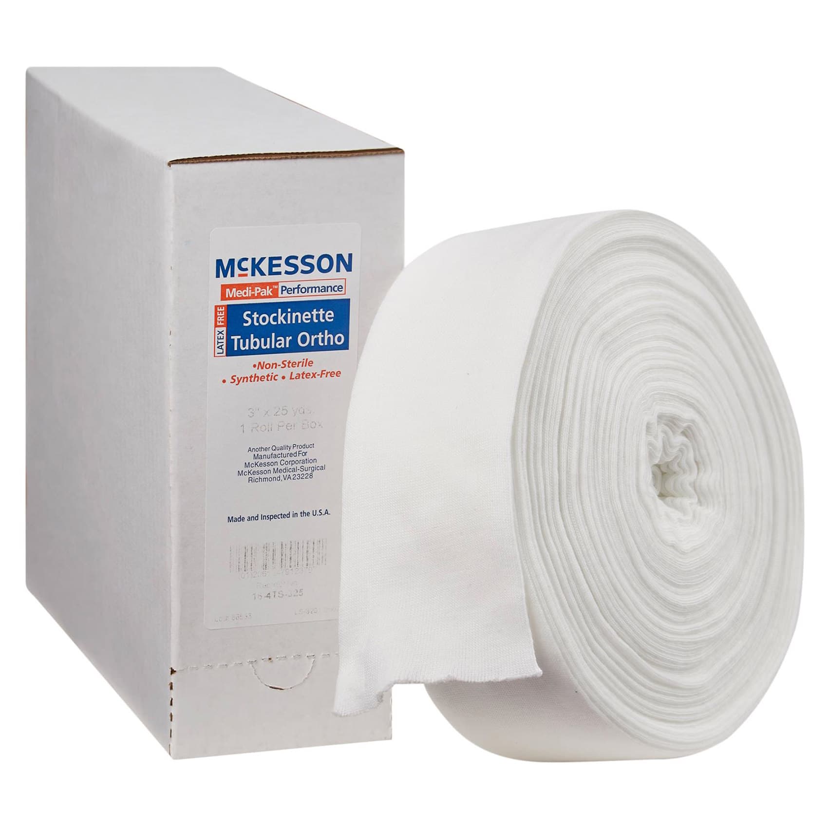 McKesson Tubular Cotton NonSterile Stockinette, 3 Inch x 25 Yard, White - Case of 12 - Image 1