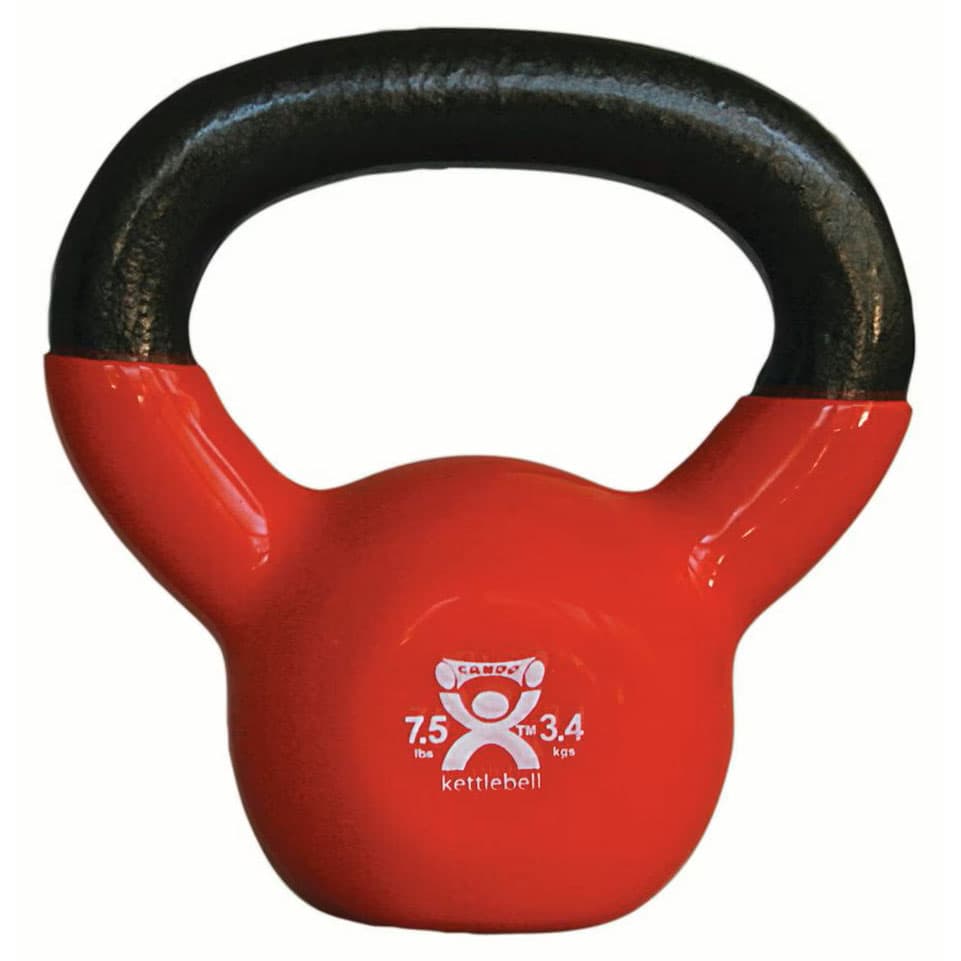 CanDo vinyl-coated kettlebell, Red, 7.5 Lbs - Image 1