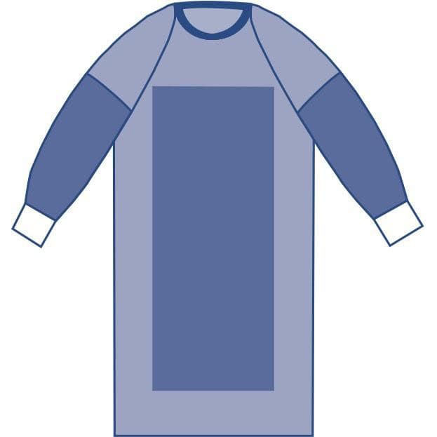 Medline Sirus Poly Reinforced Gown with Raglan Sleeves, Sterile, Size 2XL - Case of 28 - Image 1