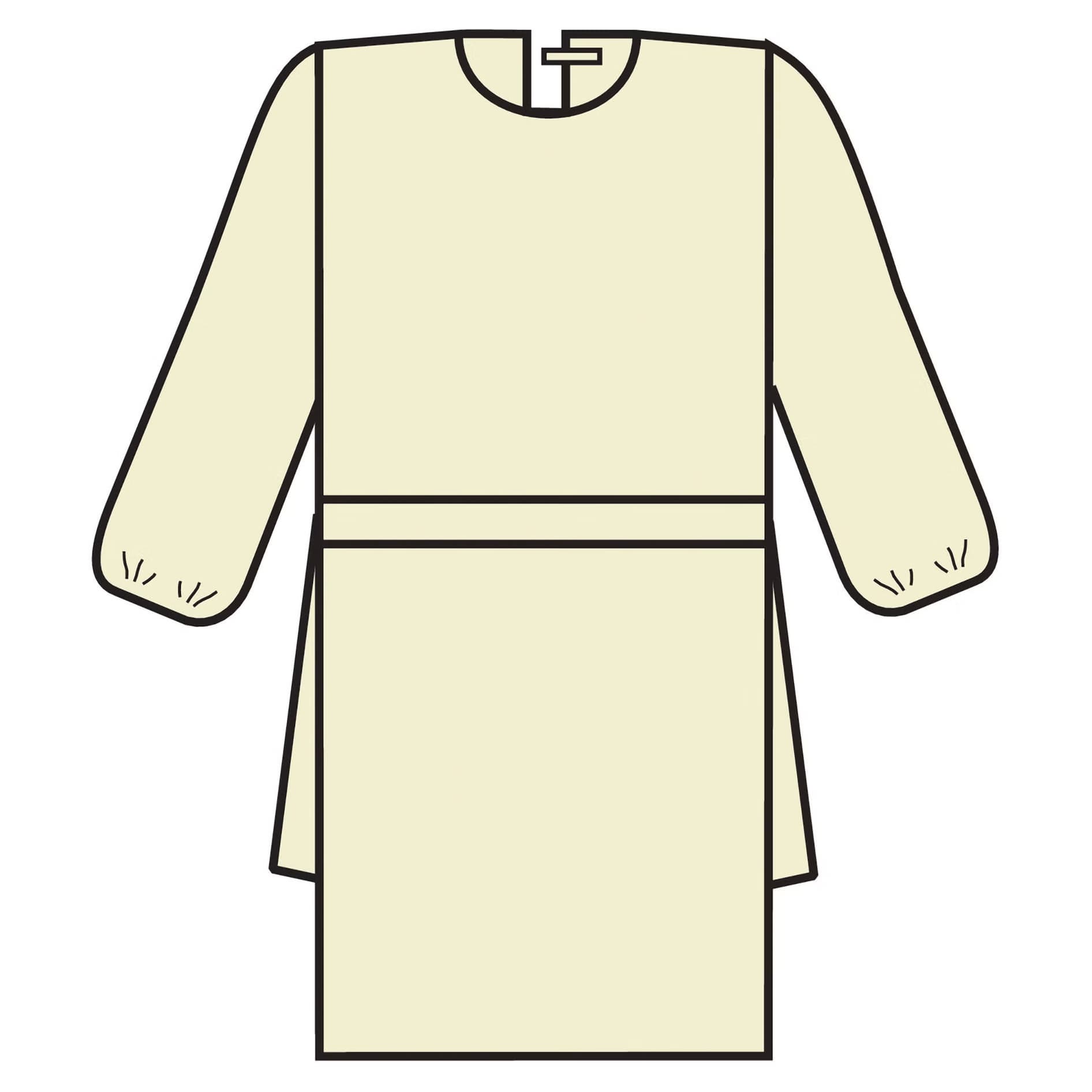 Halyard Tri-Layer AAMI Level 2 Protective Procedure Gown, Yellow, Large - Package of 10 - Image 1