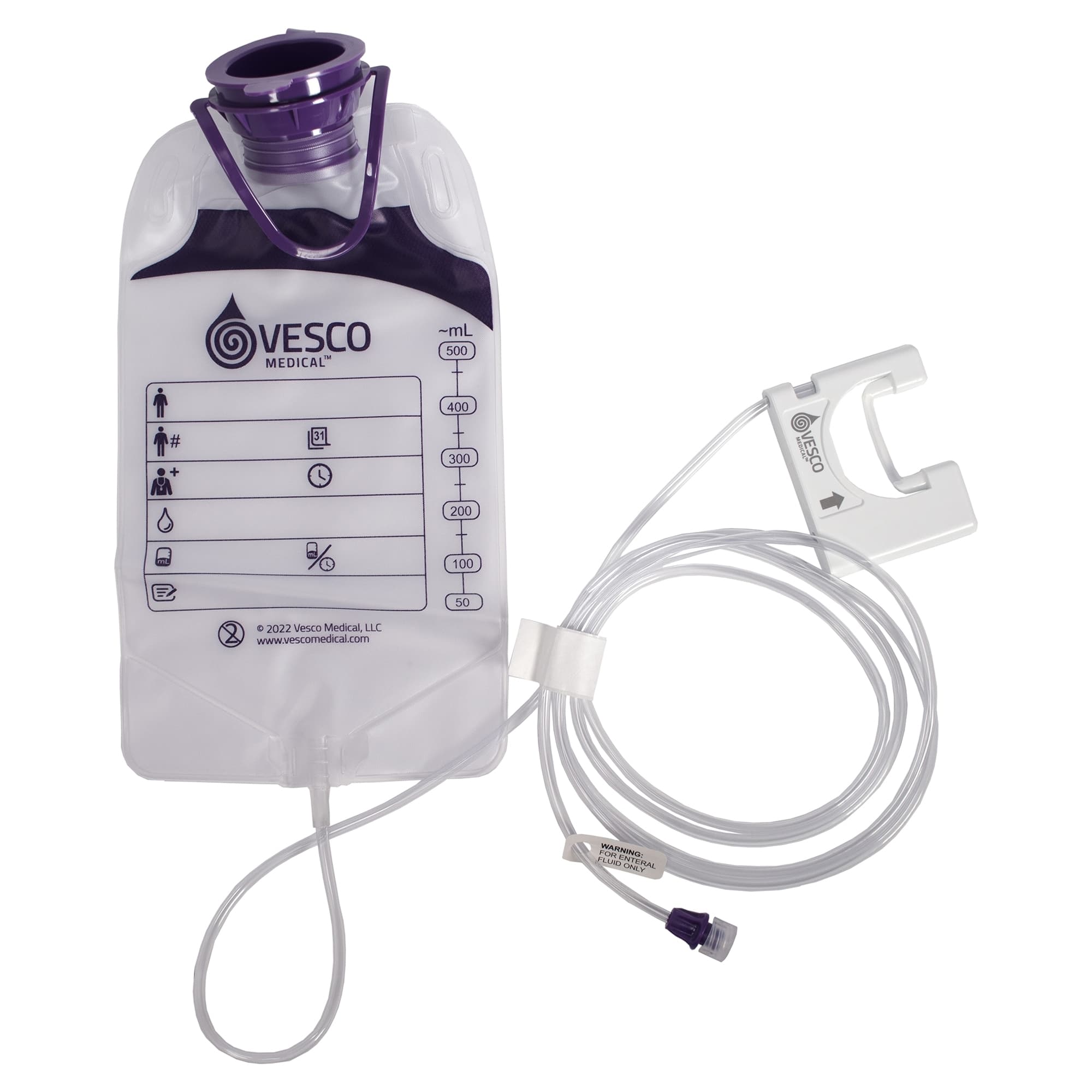 Vesco Q Enteral Feeding Pump Bag Set, 500 mL - Case of 30 - Image 1