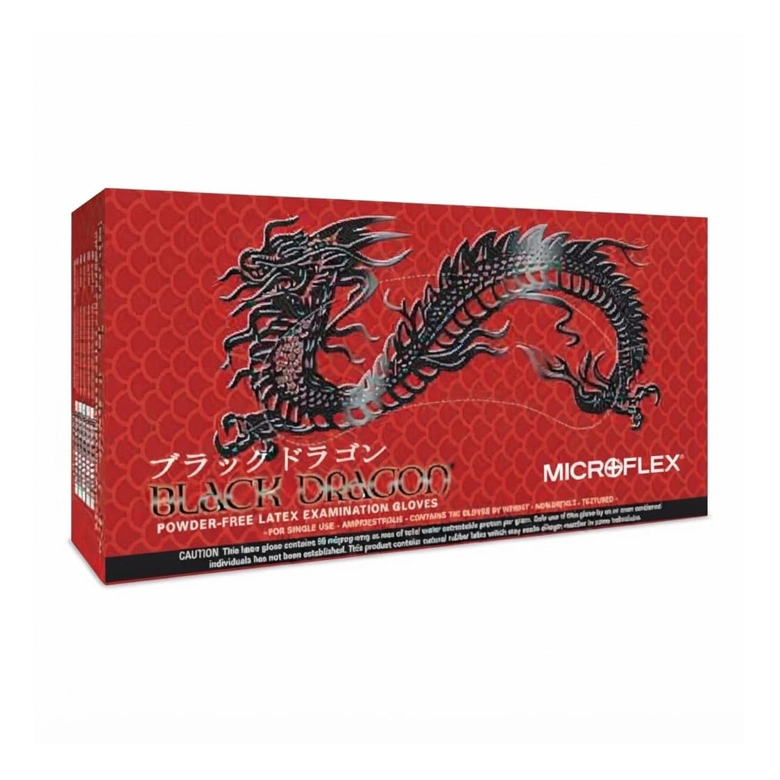 MICROFLEX Black Dragon Powder-Free Latex Exam Gloves, Medium - Case of 2000 - Image 1