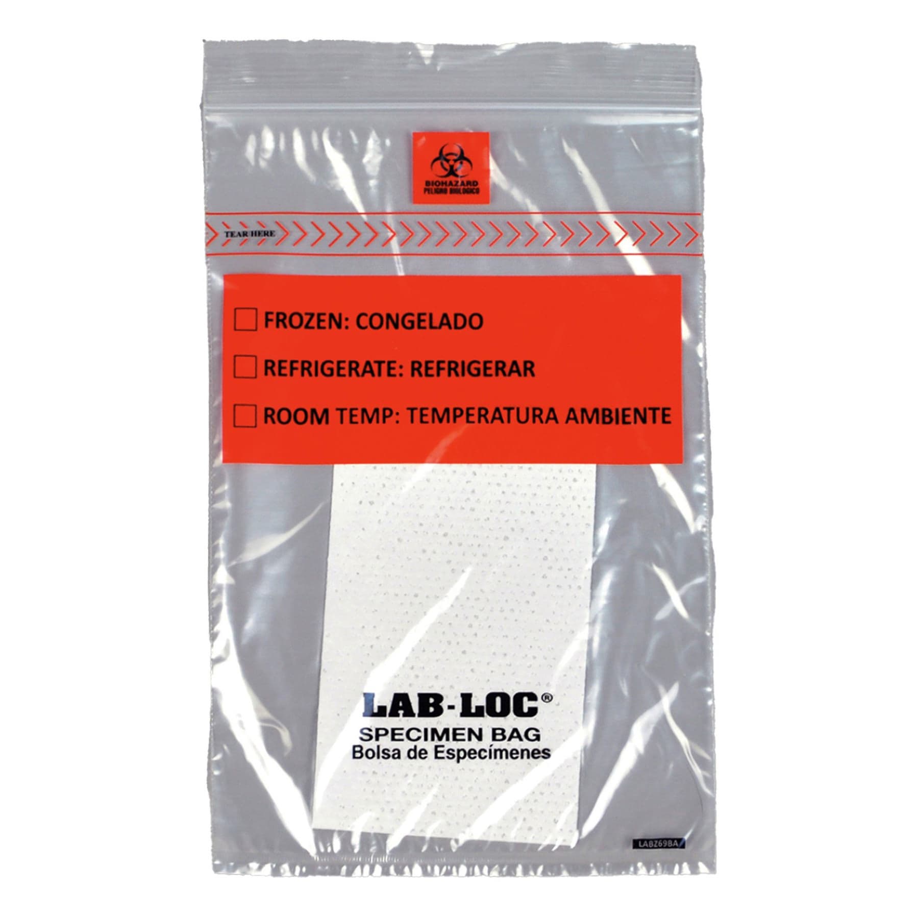 Lab-Loc Specimen Transport Bag with Document Pouch and Absorbent Pad