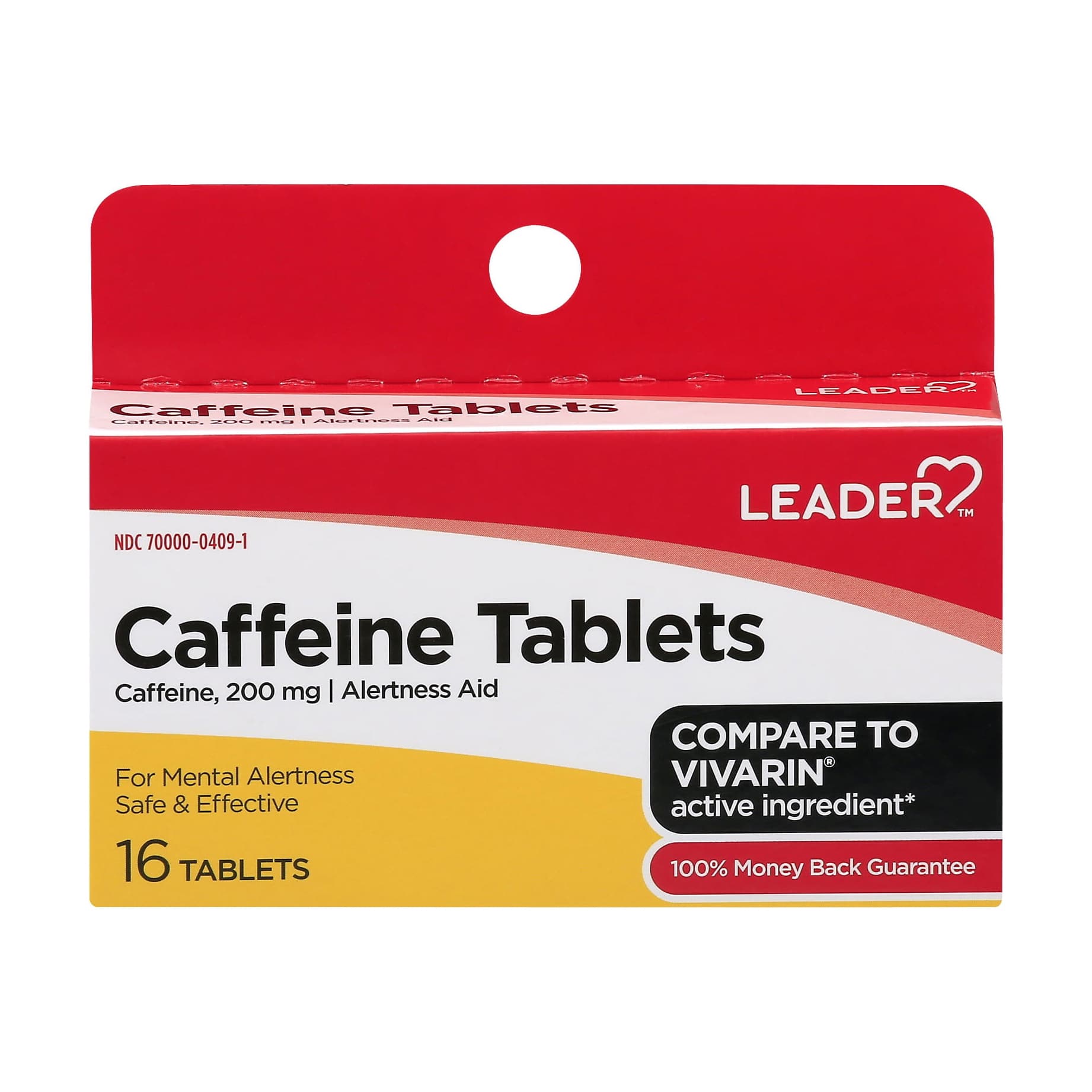 Leader Alertness Aid Caffeine Tablets, 200 mg - Pack of 16 - Image 1