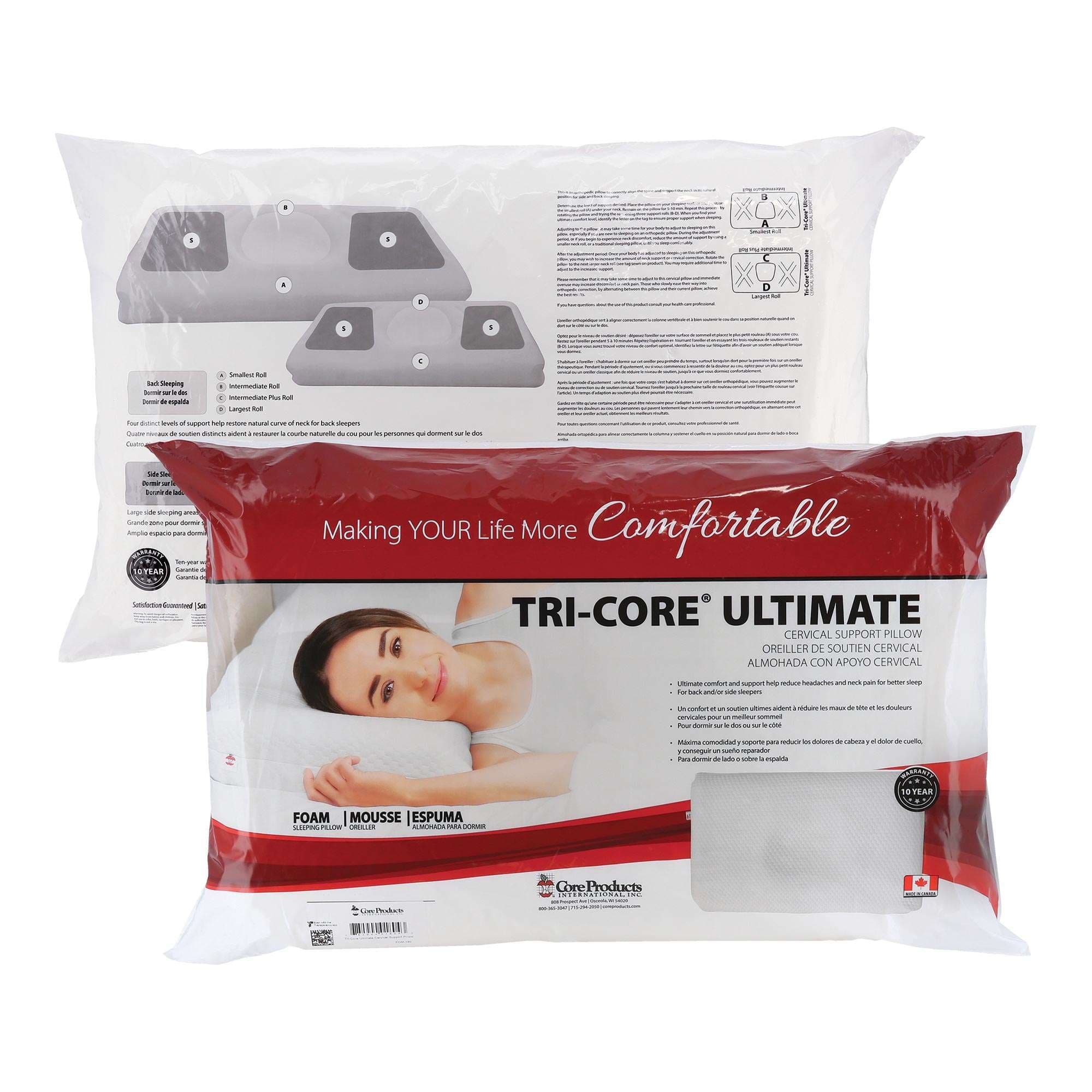 Core Tri-Core Ultimate Cervical Pillow, Firm Support - Image 6
