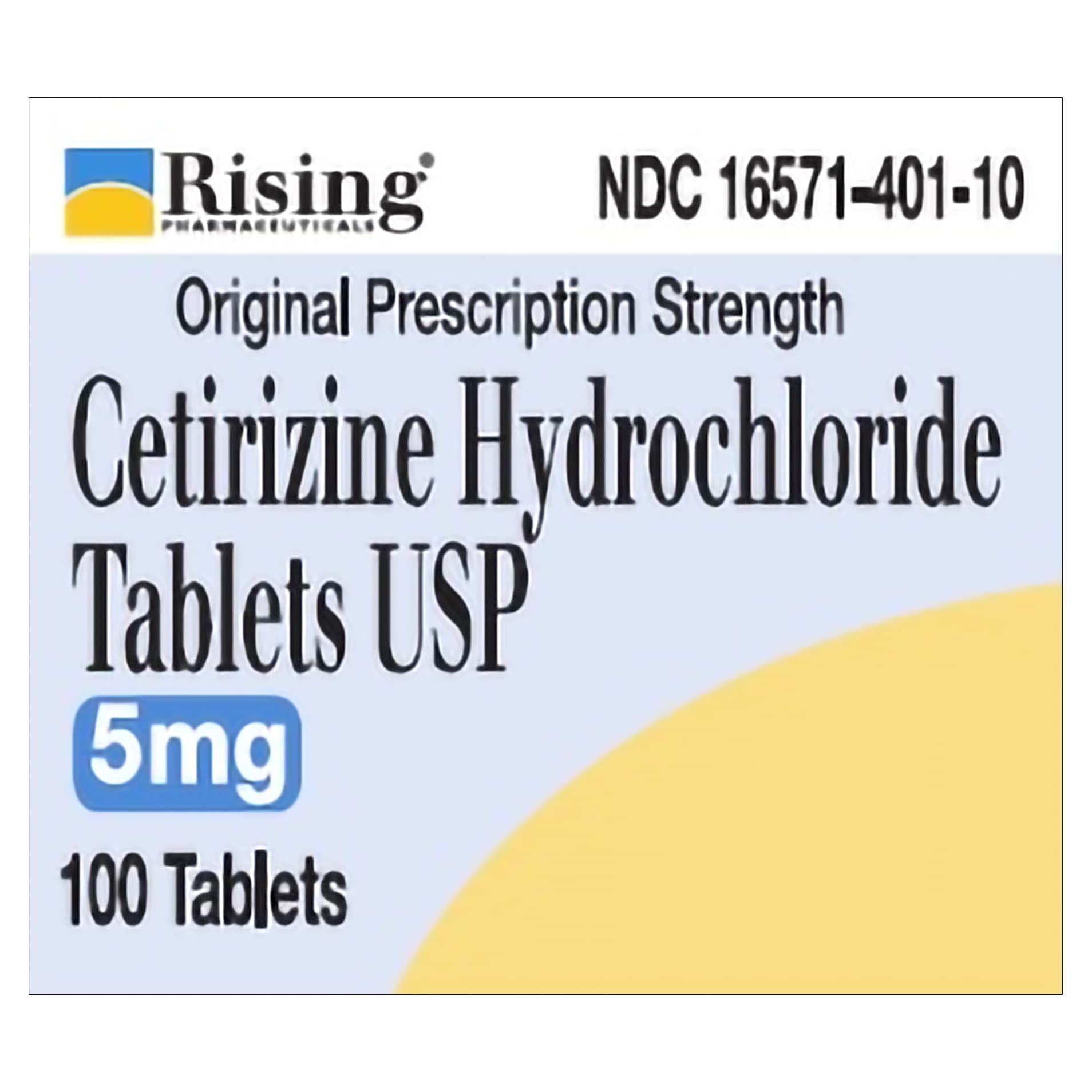 Rising Pharmaceuticals Cetirizine HCl Allergy Relief Tablets - Bottle of 100 - Image 1