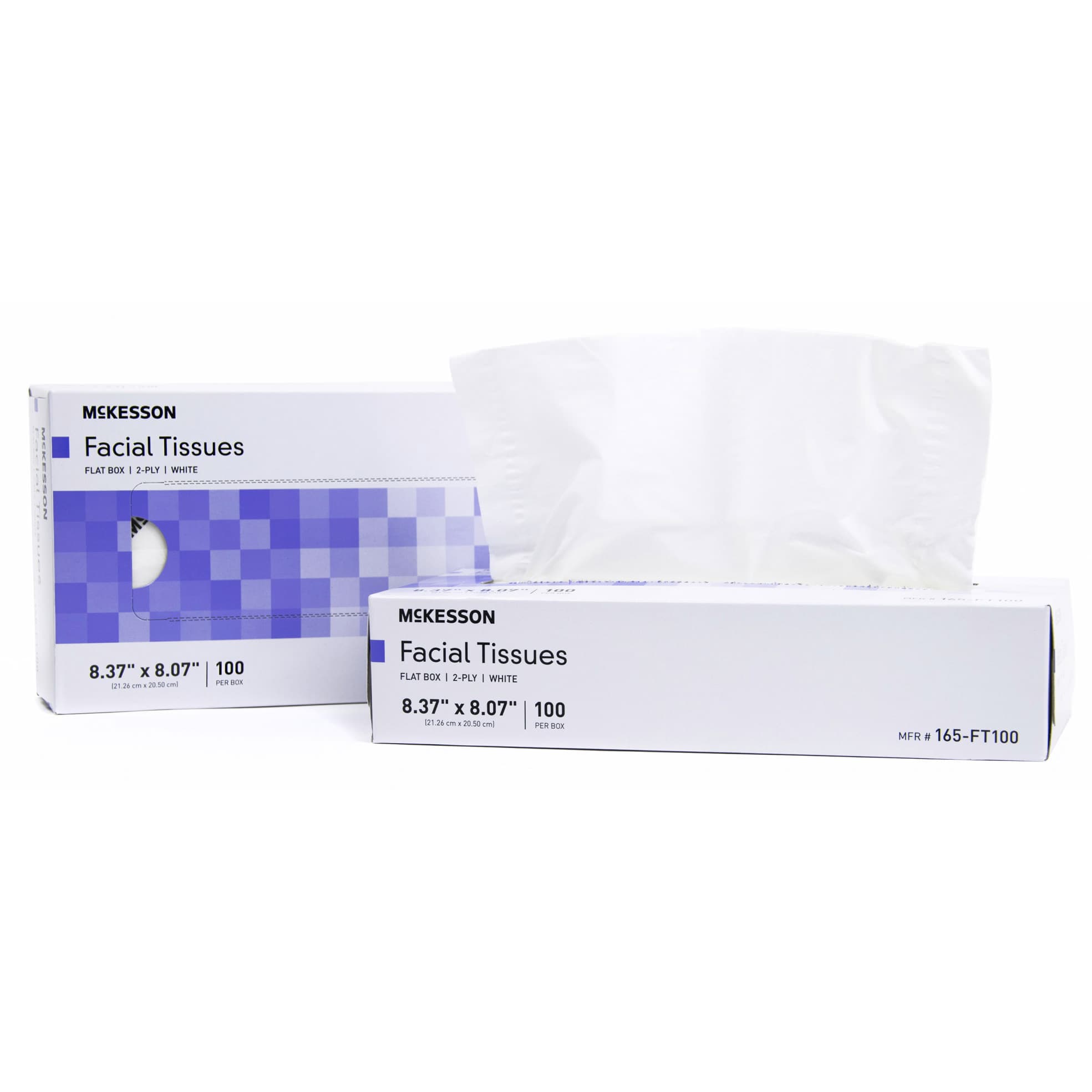McKesson 2-Ply Facial Tissue, 8.37 x 8.07 Inch - Box of 100 - Image 1