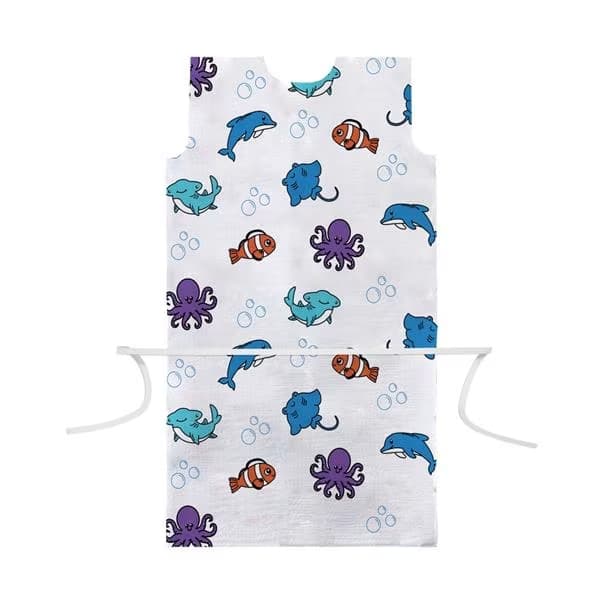 Graham Medical Patient Exam Gown Without Cuff, Child Size, 20 x 36 Inch, Sea Creature Print - Image 1
