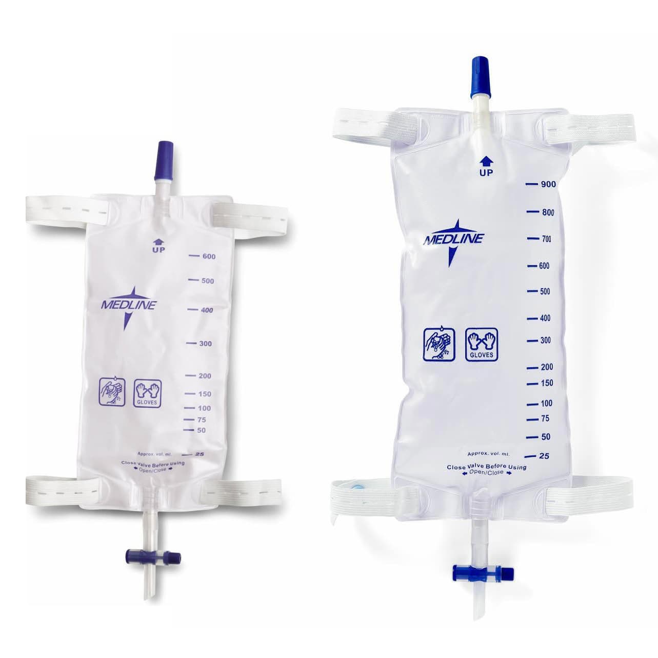 Medline Leg Bags with Slide-Tap Drainage Port
