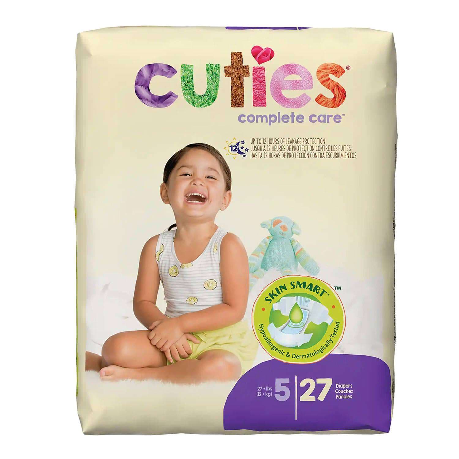 Cuties Complete Care Baby Diapers, Size 5 - Package of 27 - Image 1