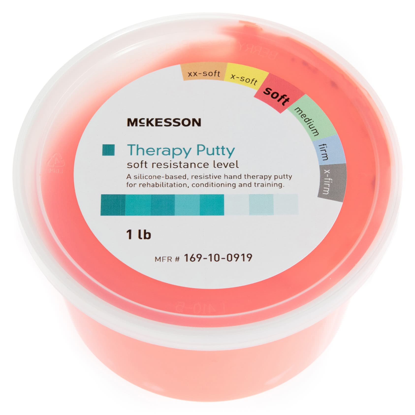 McKesson Red Therapy Putty, Soft, 1 lbs. - Image 1