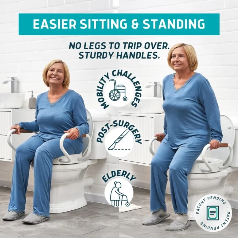 Lunderg Raised Toilet Seat with Arms - Image 3