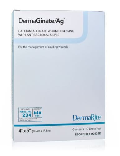 DermaGinate Ag Calcium Alginate Dressing with Antibacterial Silver
