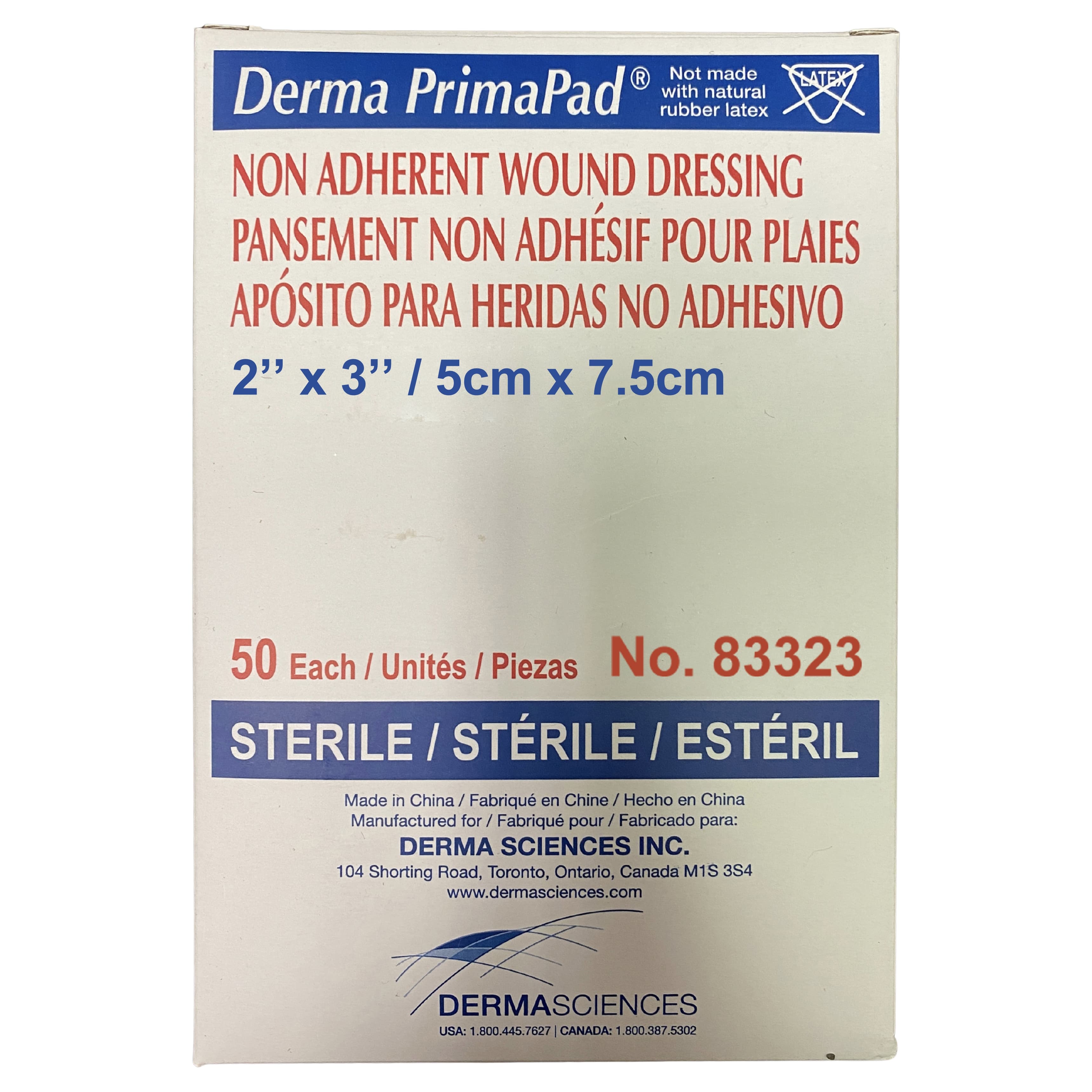 Primapad Non-Adherent Absorbent Gauze Pad, Sterile, 2 x 3 Inch - Box of 100 - Image 1
