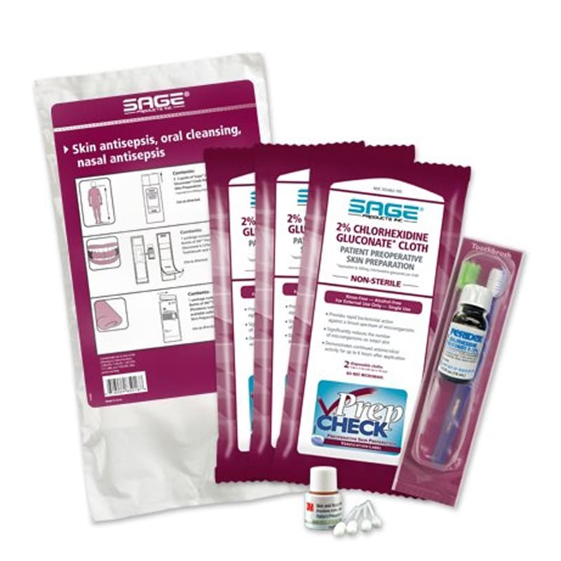 Sage Pre-Op Prepping Kit 5% Strength CHG - Case of 20 - Image 1