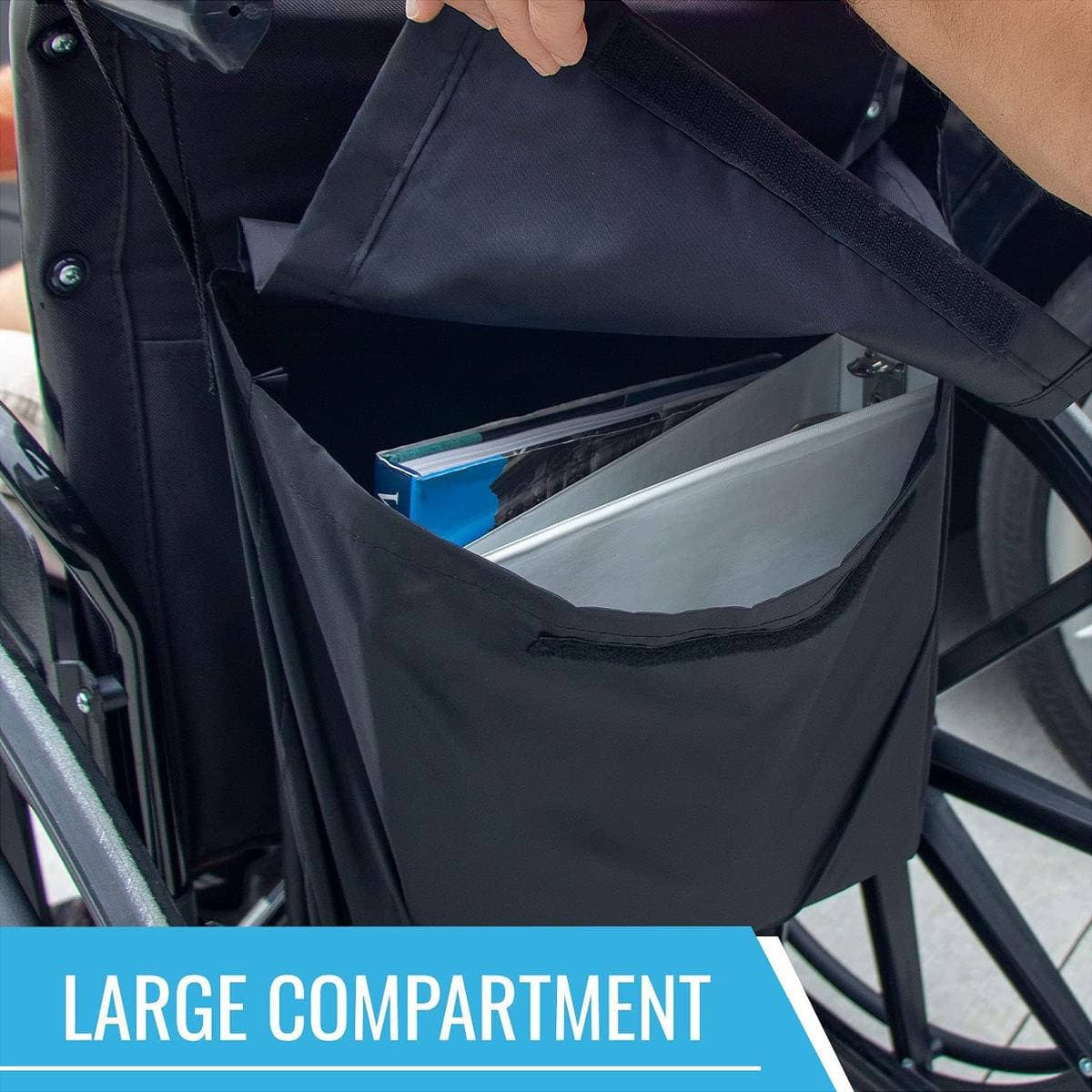 HealthSmart Wheelchair Backpack with Slip-On Straps, 14" x 19" Storage - Image 3