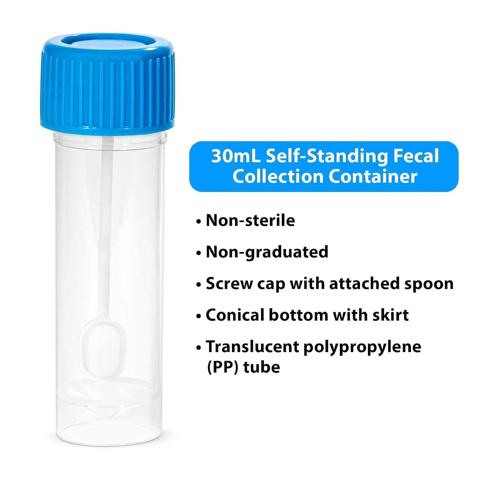 Screw Cap Stool Specimen Container, 30 ml - Case of 500 - Image 2