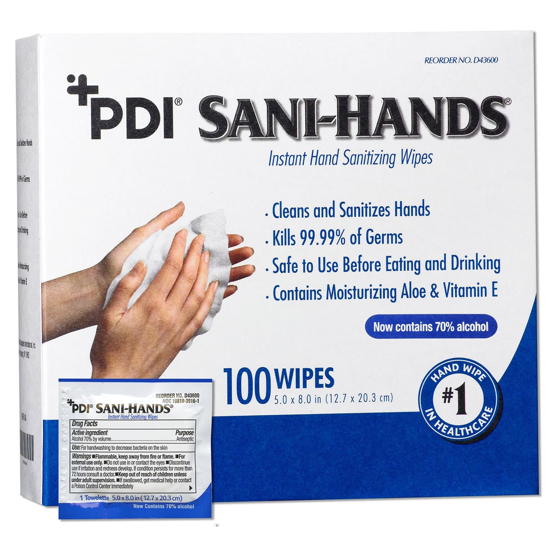 Sani-Hands Instant Hand Sanitizing Wipes, Individual Packet - Case of 1000 - Image 1