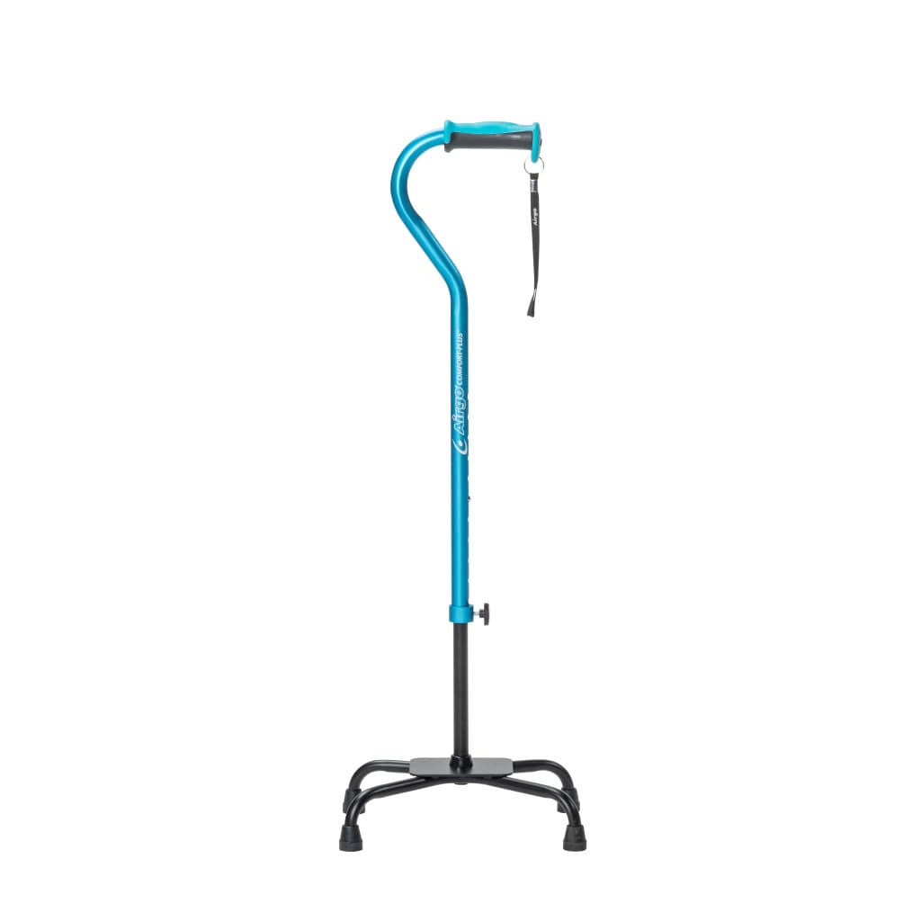Drive Airgo Comfort-Plus Adjustable Quad Canes, Large Base, Blue - Case of 2 - Image 1
