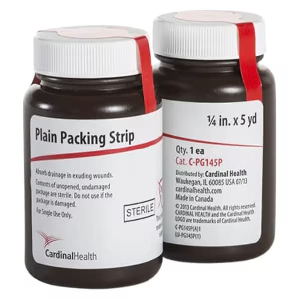 Cardinal Health Sterile Plain Packing Strip, 1/4 Inch x 5 Yard - Case of 12 - Image 1