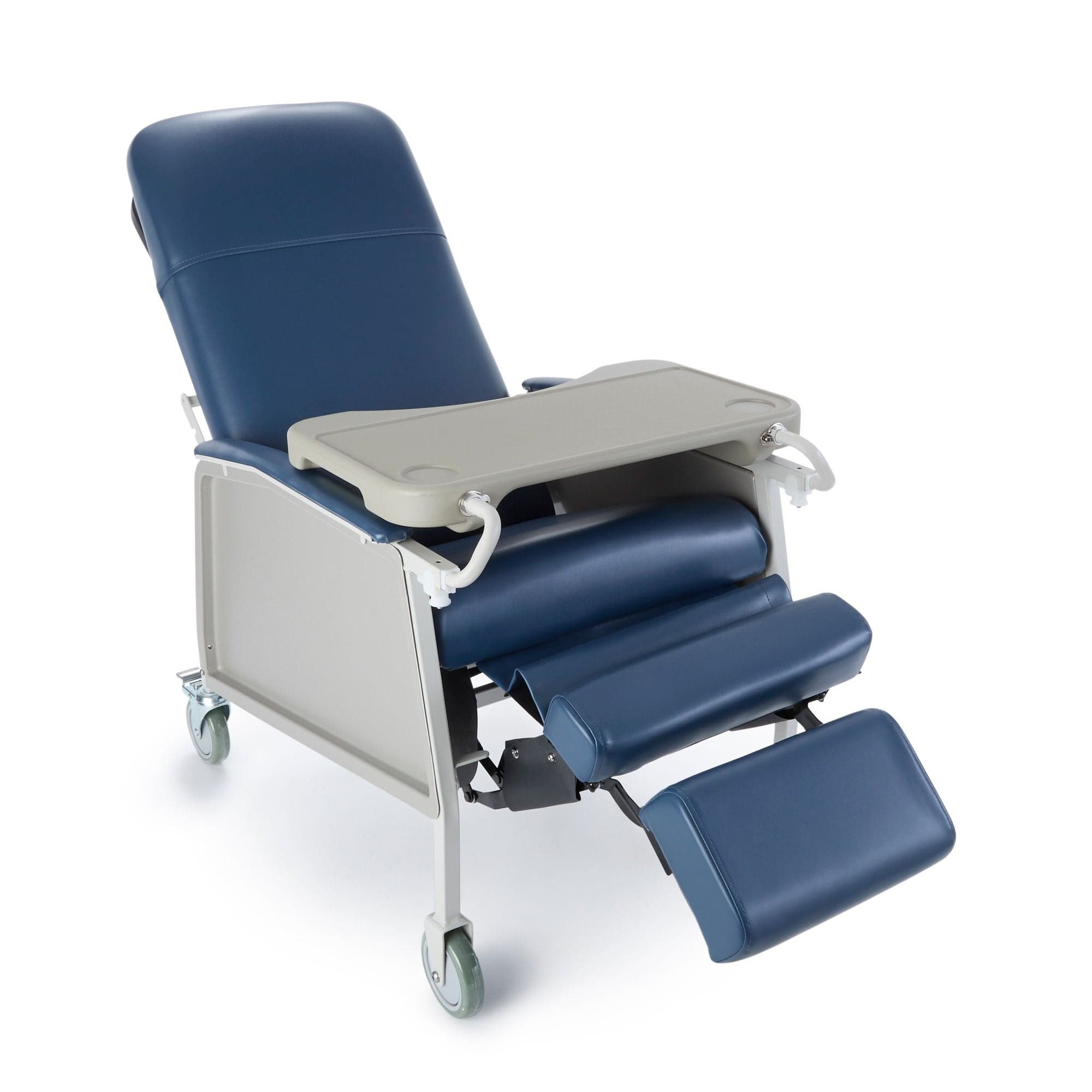 McKesson Steel Vinyl Upholstered 3-Position Recliner, 26 Inch, Blue - Image 1