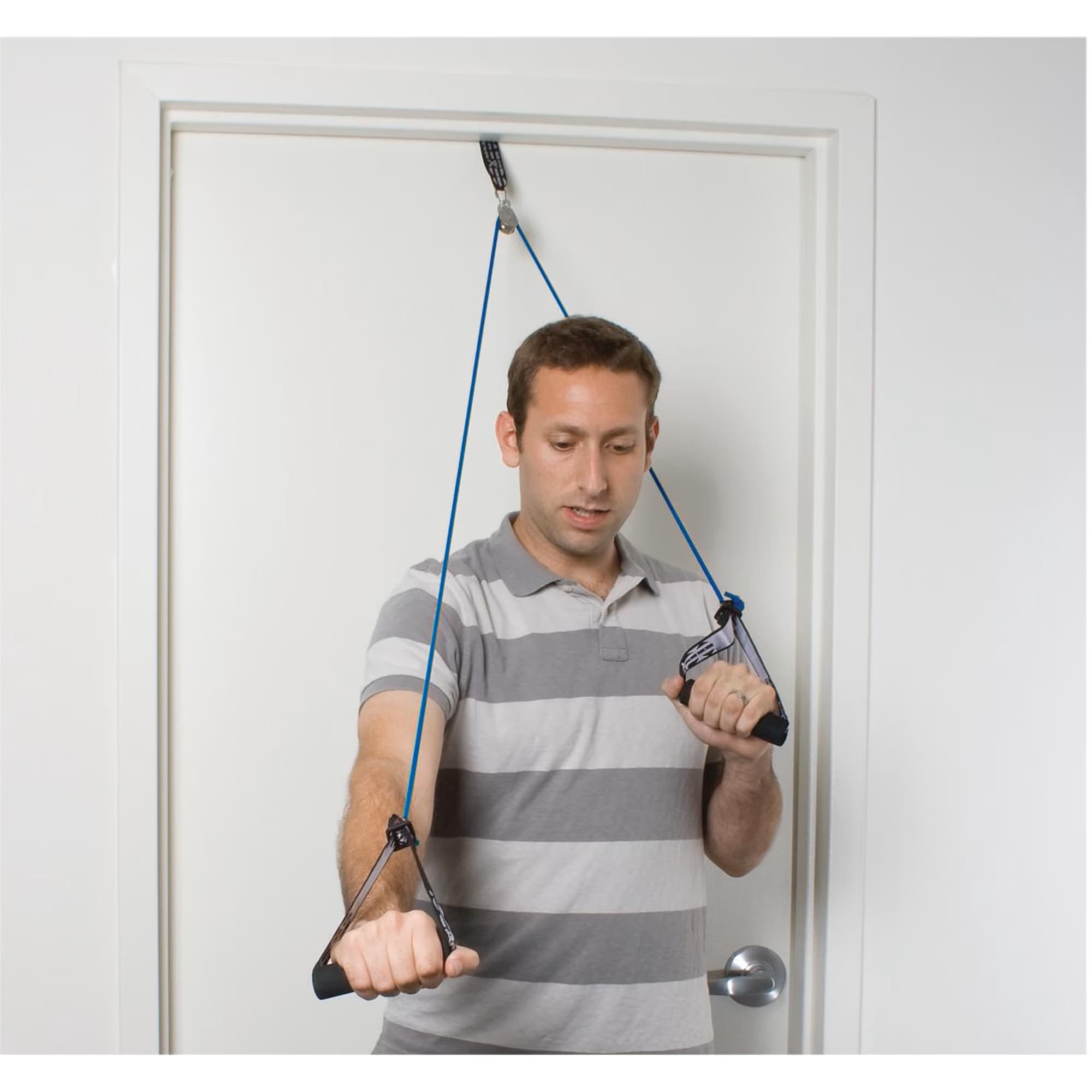 CanDo Shoulder Pulley With Exercise Tubing And Handles, Blue, Heavy - Image 1