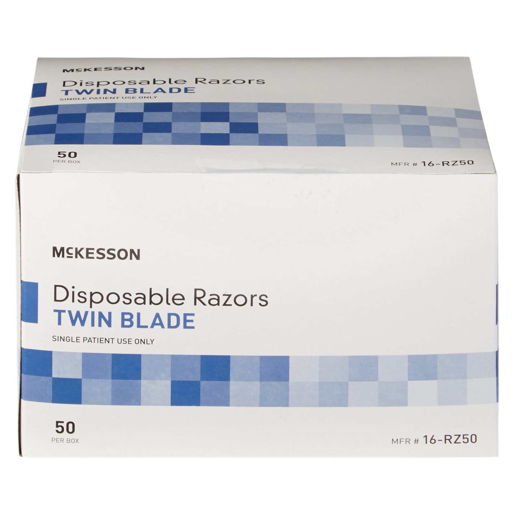 McKesson Razor Stainless Steel Blade Blue Single Edge Plastic Handle - Image 4