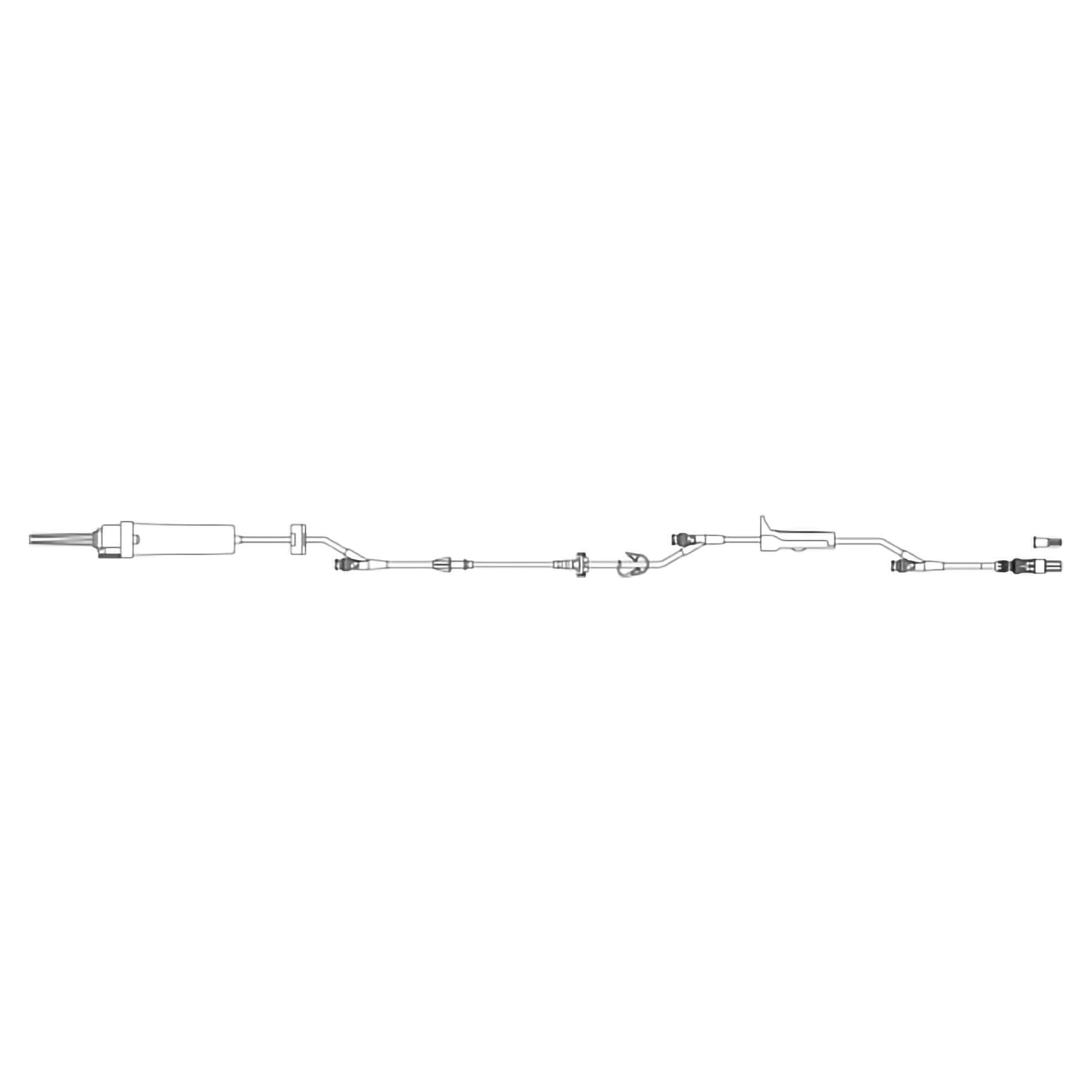 Alaris IV Pump Set Without Filter, Texium Closed Male Luer Connector, Roller, Pinch Clamp - Case of 20 - Image 1