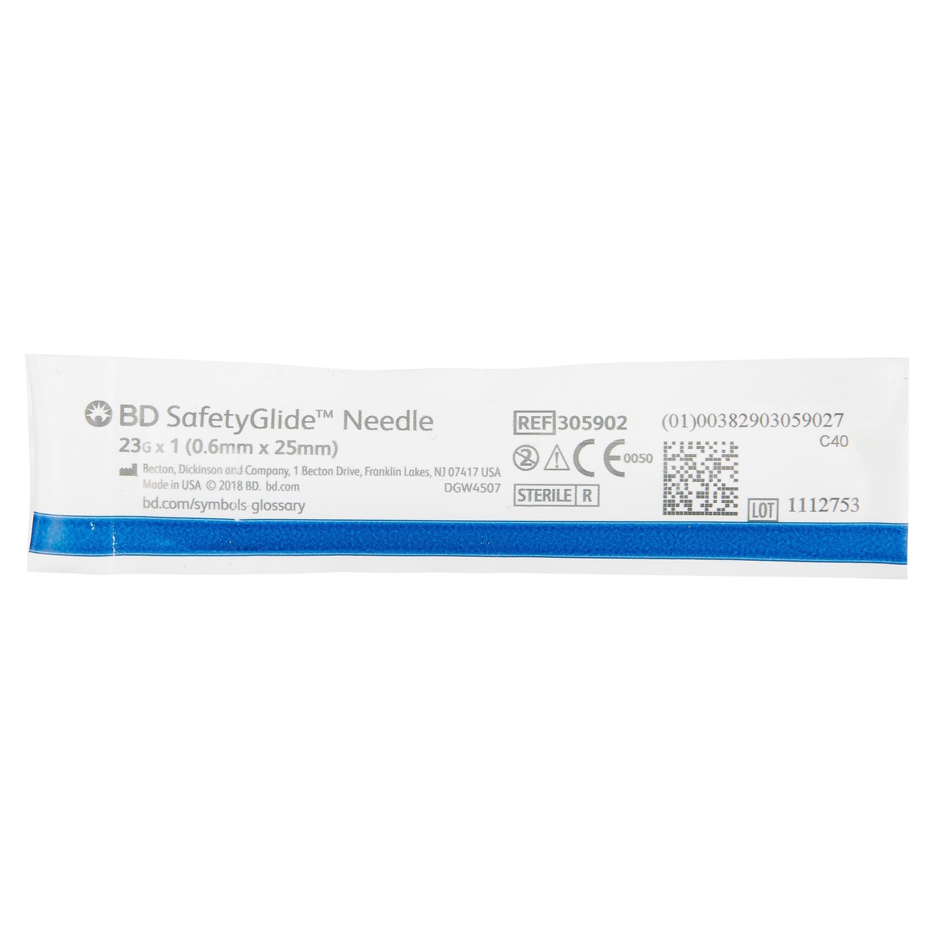 BD SafetyGlide Hypodermic Needle, 23 Gauge, 1 Inch - Each - Image 1