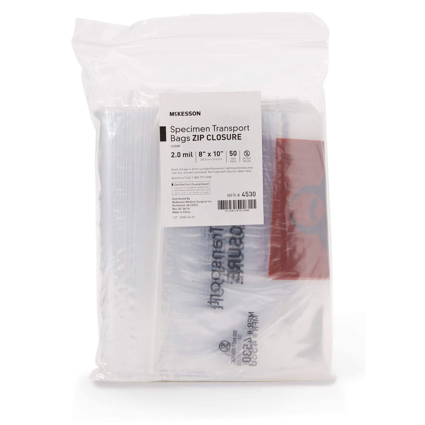 McKesson Specimen Transport Bag with Zip Closure - Image 2