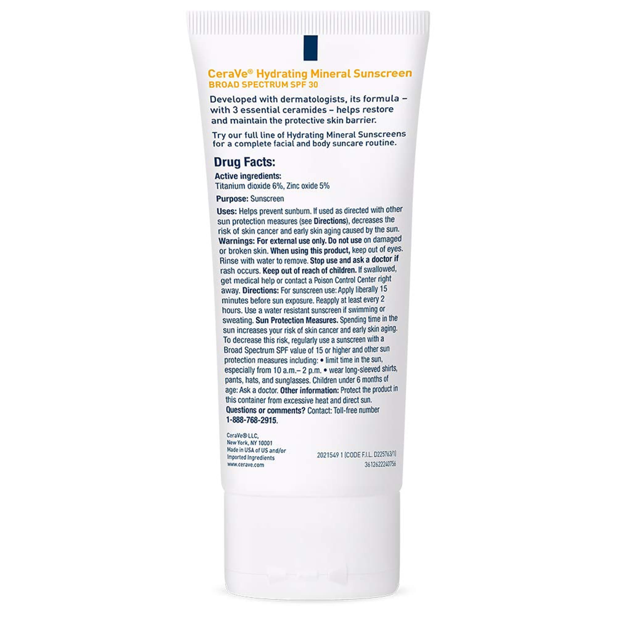 CeraVe Hydrating Mineral Sunscreen SPF Lotion - Image 11
