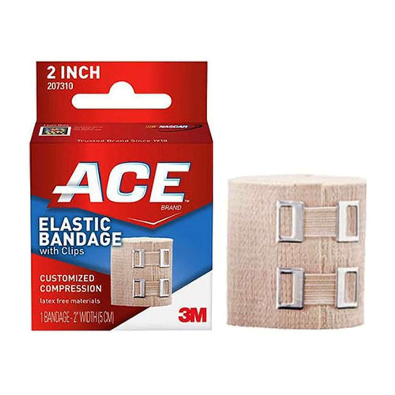 3M Ace Elastic Bandage with Metal Clips, Tan, 2 Inch - Image 1