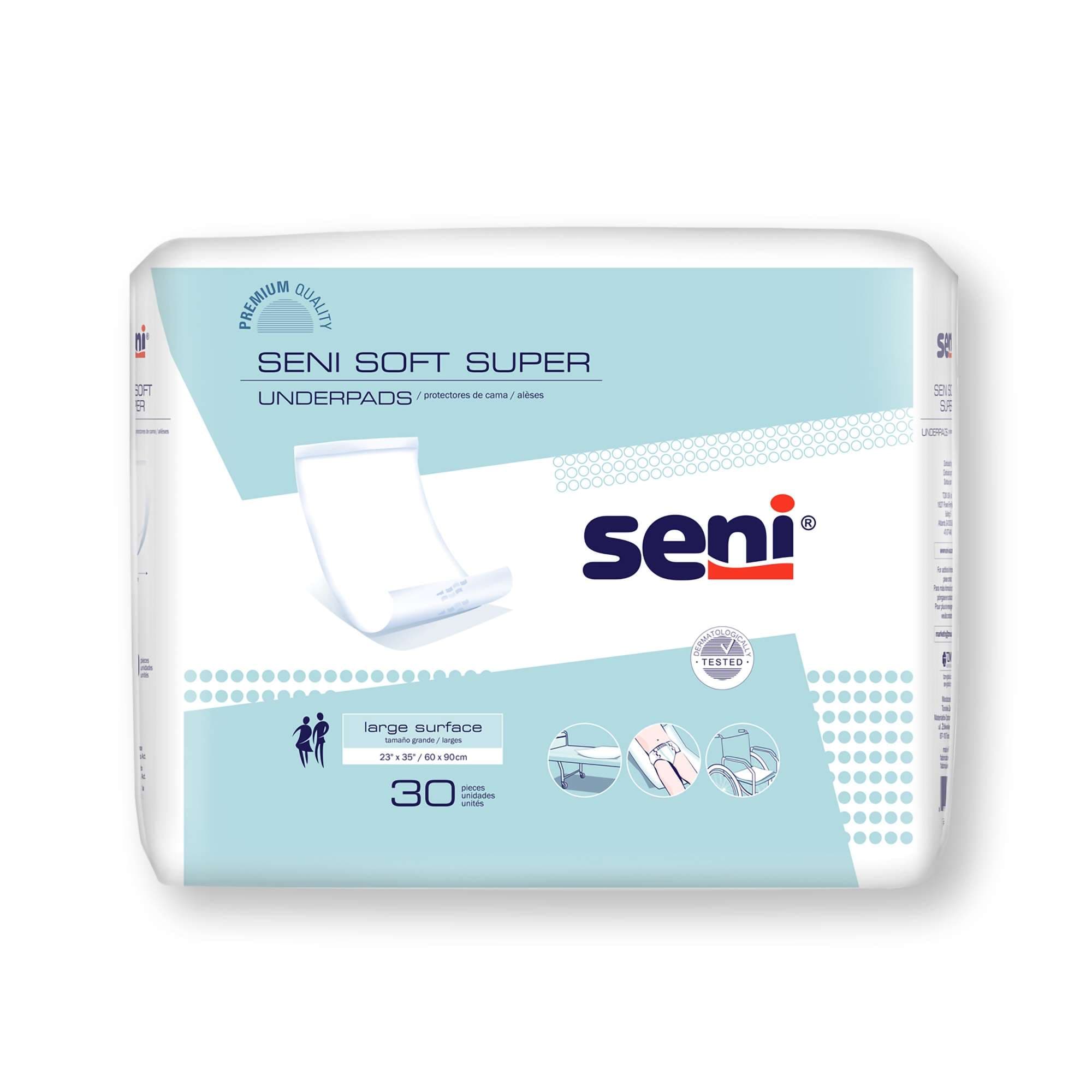 Seni Soft Super Disposable Underpad, 23 x 35 Inch - Package of 30 - Image 1