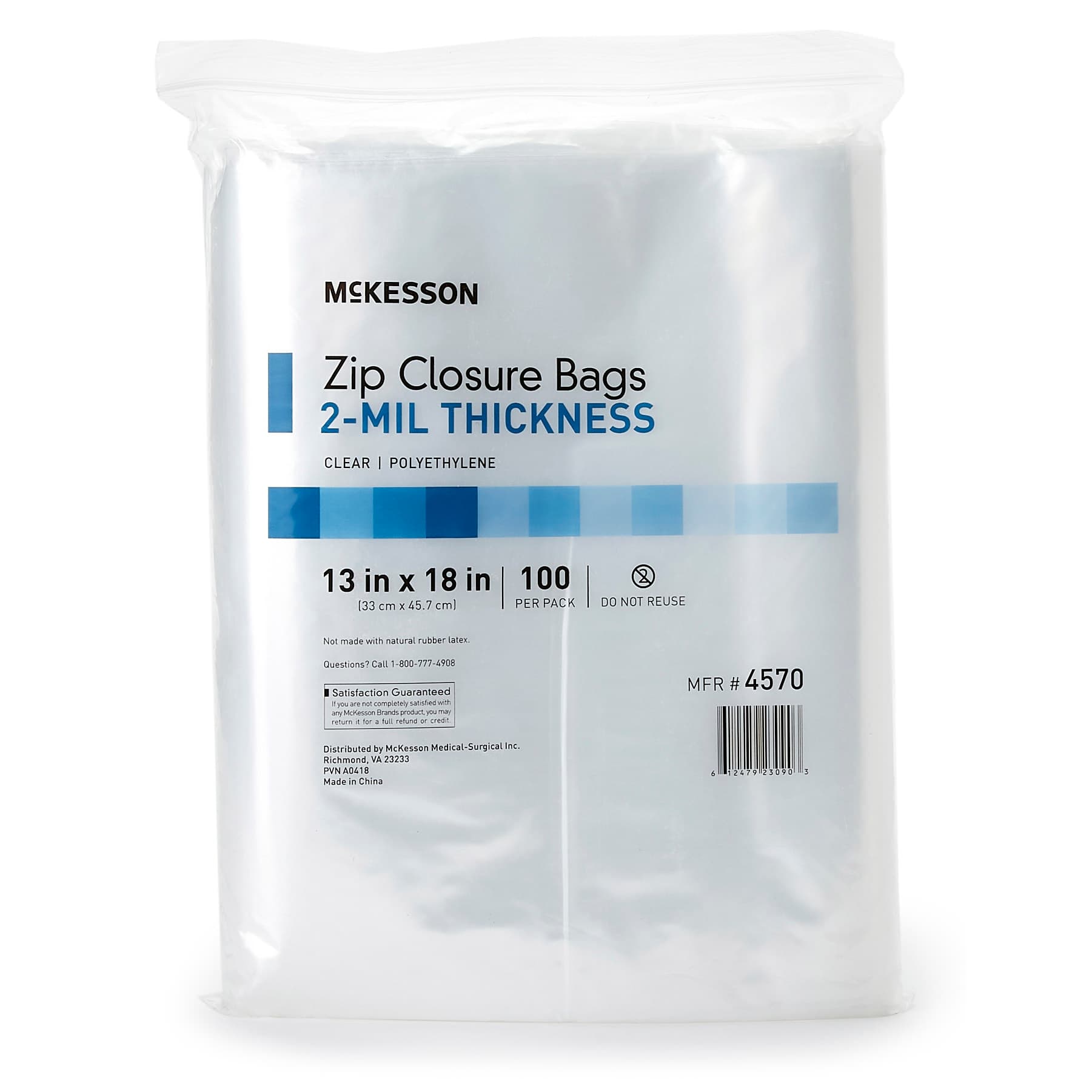 McKesson Reclosable Bag Clear, 13 x 18 Inch, 2 mil - Package of 100 - Image 1
