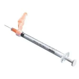 Smiths Medical Hypodermic Needle-Pro Safety Needles with Insulin Syringe 26G x 1/2" 1ml - Case of 400 - Image 1