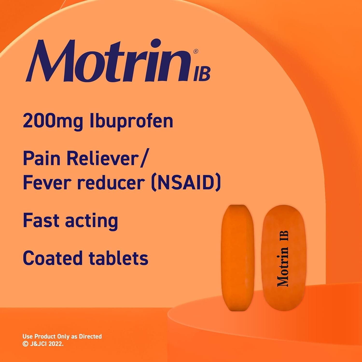 Motrin IB 200 mg Ibuprofen Caplets - Bottle of 100 - Image 2