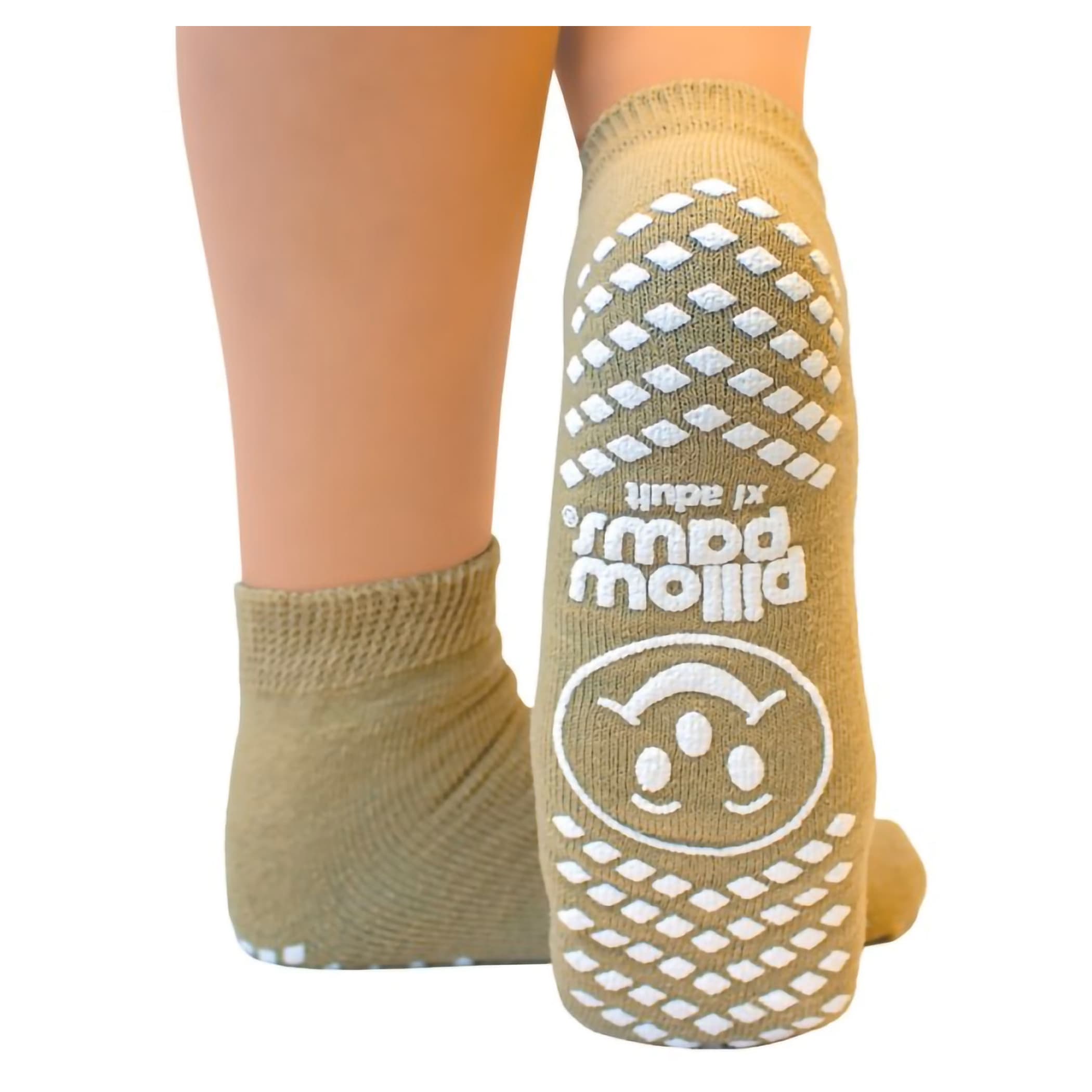 Principle Disposable Ankle High Terry Cloth Slipper Socks, X-Large, Tan - Case of 48 - Image 1