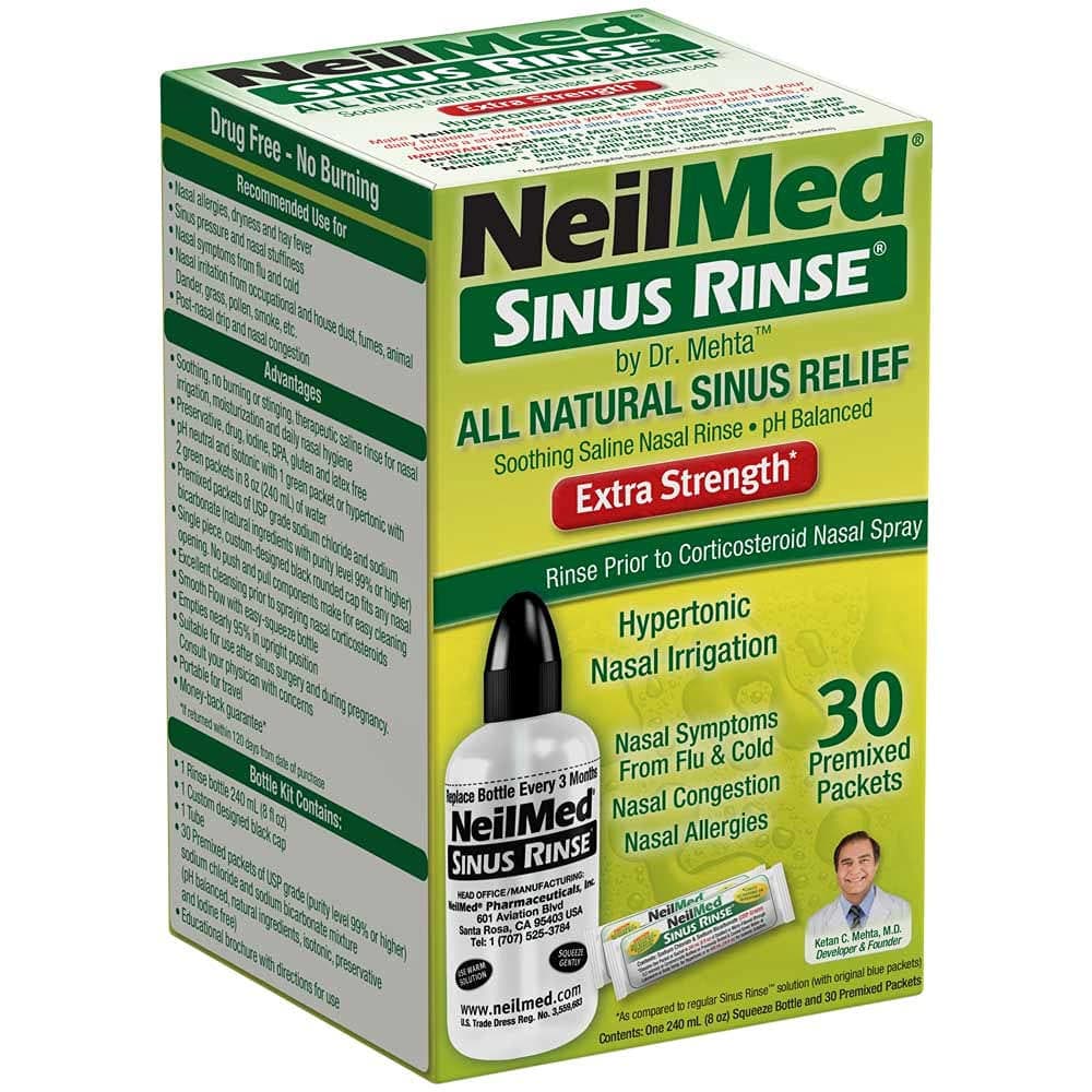 NeilMed Sinus Rinse Extra Strength Hypertonic Kit with 30 Premixed Packets - Each