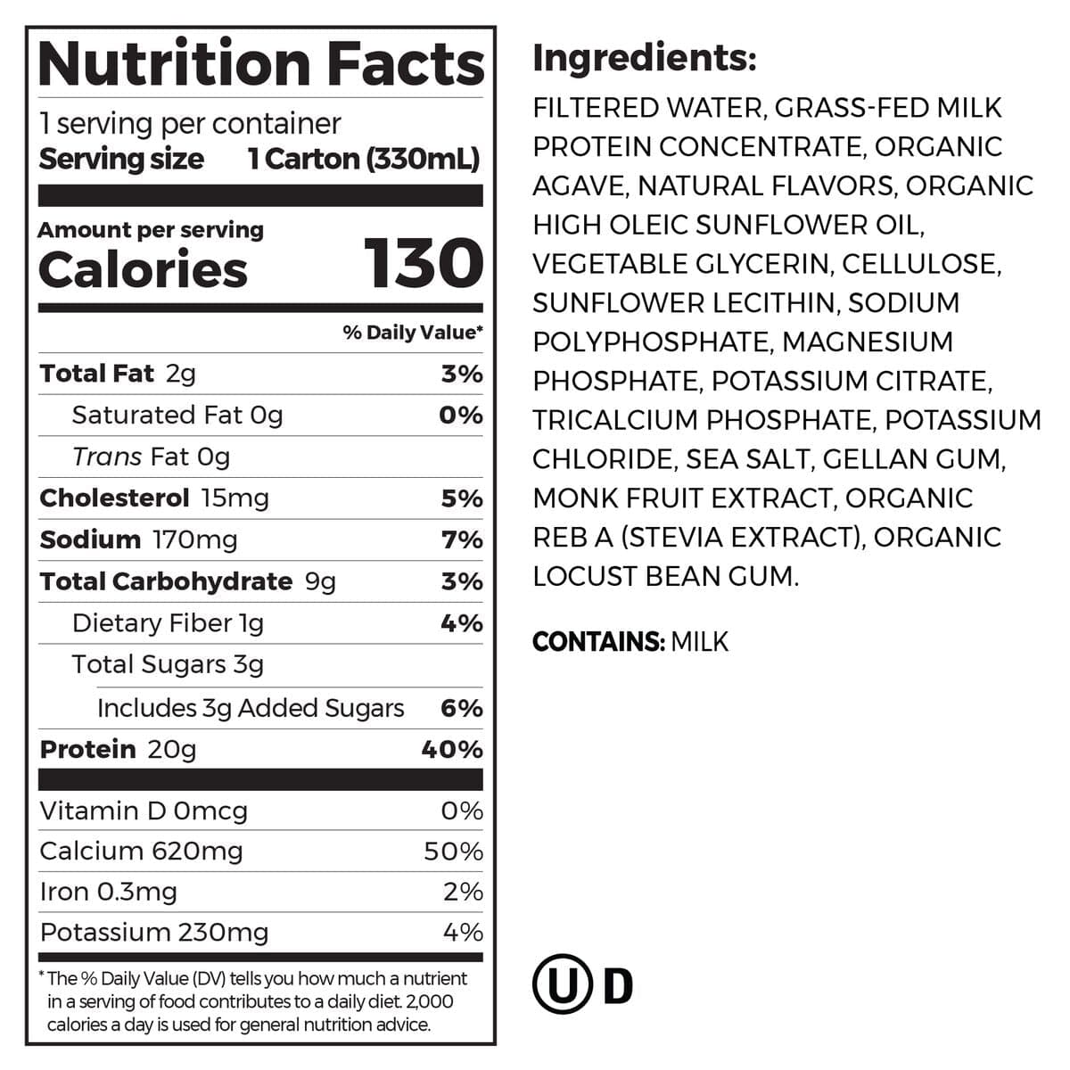 Orgain 20g Clean Grass-Fed Protein Shake - Image 3